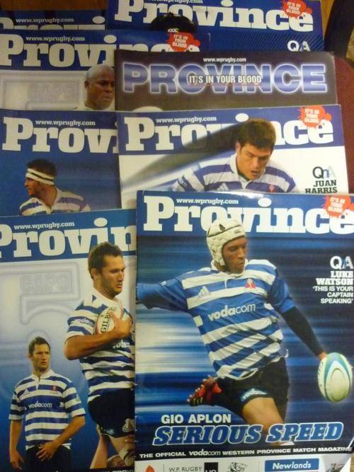 WESTERN PROVICE OFFICIAL MATCH MAGAZINES (PROGRAMMES) X 7