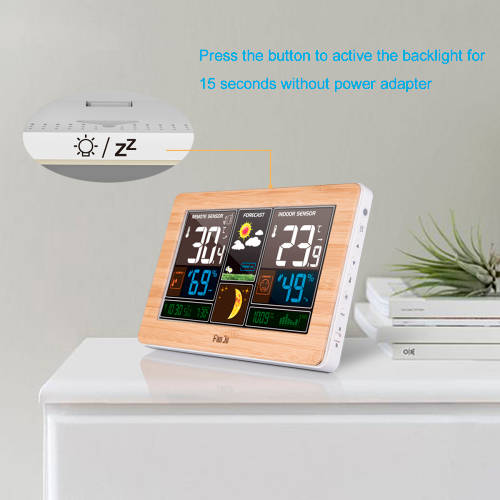FanJu FJ3378 Weather Station Indoor Outdoor Temperature USB Charger/ Humidity / Moon phase