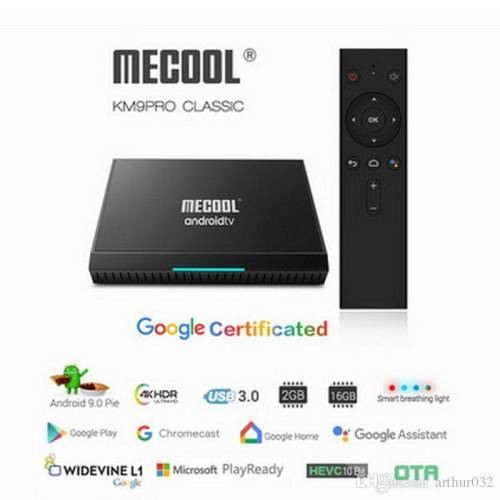 Mecool KM9 Pro Classic Android 9.0 TV Box (2GB RAM / 16GB ROM)** Google Certified**With Voice Remote