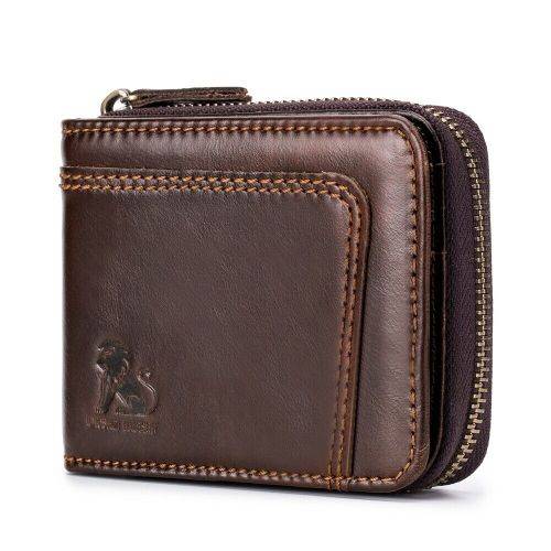 RFID Blocking Secure Wallet Vintage Genuine Leather 13 Card Slots