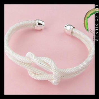 Silver Weave Knot Bangle