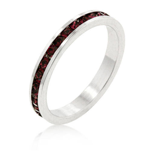 Stylish Stackables with Ruby CZ Ring *USA IMPORT*