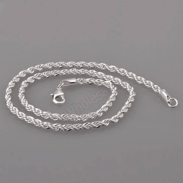 Silver Rope Necklace - 3mm - LOCAL STOCK