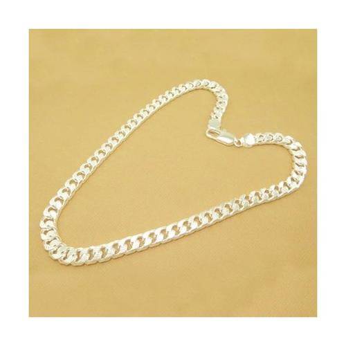 Men's Silver Necklace - Chic Edge Curb 10mm   LOCAL STOCK!! High Quality!!