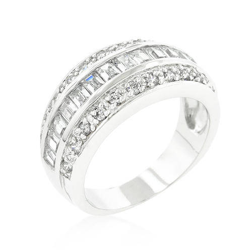 3-Row Cubic Zirconia Band - Eternally yours *USA IMPORT*