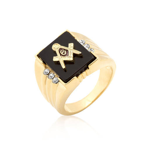 Goldtone Masonic Men's Ring *USA IMPORT*