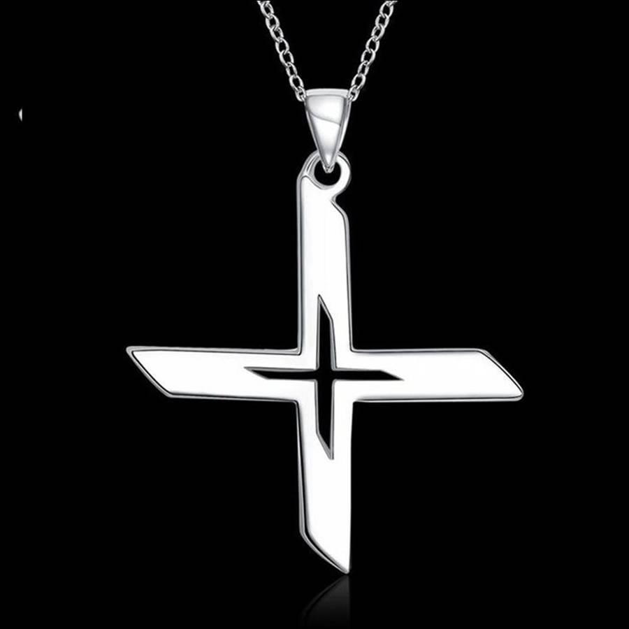 Sterling Silver Filled Designer Cross Necklace LOCAL STOCK
