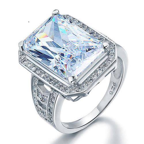 8.5 Carat Created Diamond Solid 925 Sterling Silver  Engagement  Ring