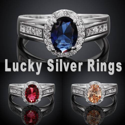 Fantastic price!! Sterling Silver - filled Sapphire Ring with Simulated Diamonds at LOW LOW price