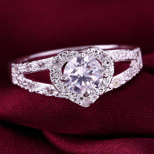 Sterling Silver - filled Ring #8 with simulated diamonds at LOW price NOW IN LOCAL STOCK 3 - 5  days