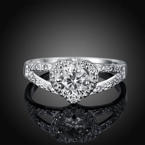 Sterling Silver - filled Ring #8 with simulated diamonds at LOW price NOW IN LOCAL STOCK 3 - 5  days
