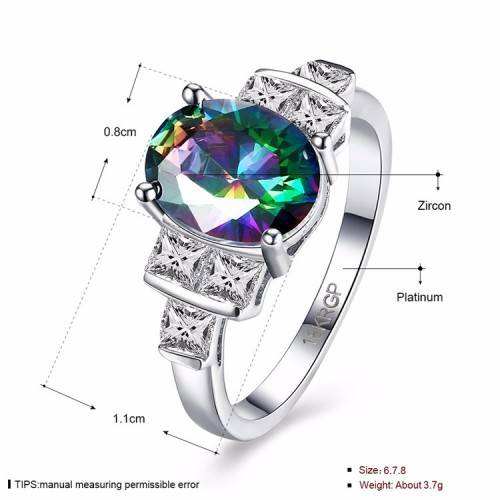Fantastic price!! Sterling Silver - filled Ring with Simulated Mystic Topaz Stone   Sizes 6-8