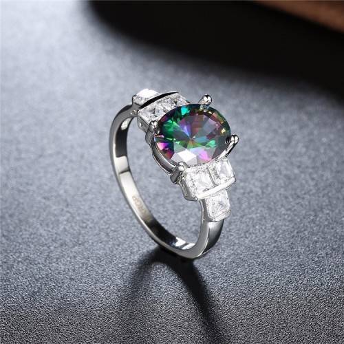 Fantastic price!! Sterling Silver - filled Ring with Simulated Mystic Topaz Stone   Sizes 6-8