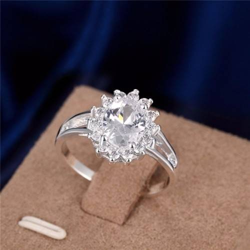 Fantastic price!! Sterling Silver - filled Ring with simulated diamonds at LOW LOW price