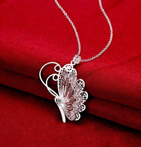 Silver Designer Delicate Butterfly Necklace