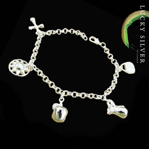 925 Sterling Silver Charm Bracelet (Ready to Ship)