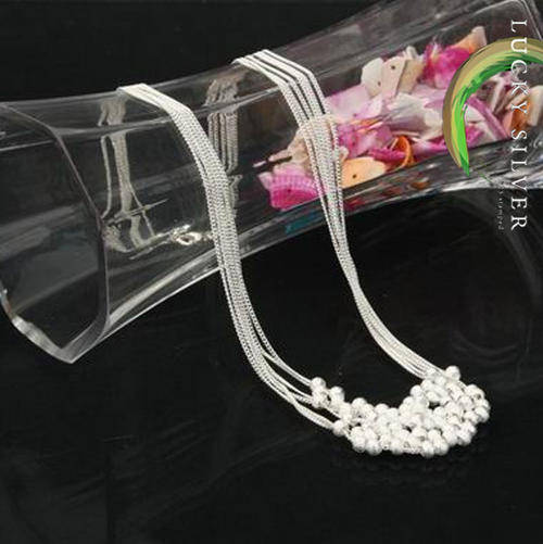 925 Sterling Silver Delicate Balls NECKLACE - (In Stock & Ready to Ship)