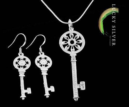 SALE!!! Lucky Silver KEY Jewellery Set