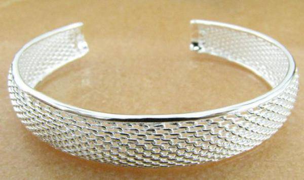 925 Sterling Silver Net Bangle - 13mm