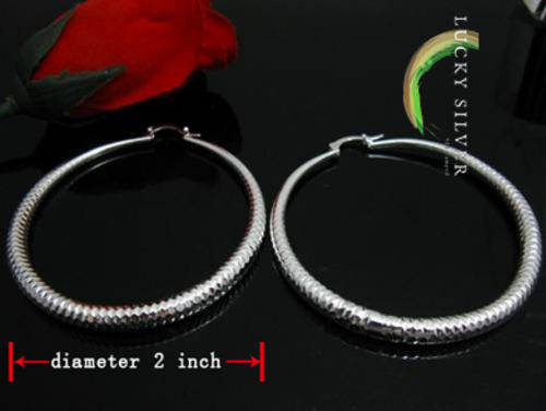Lucky Silver 925 Stamped 60mm EARRINGS (In Stock & Ready to Ship)