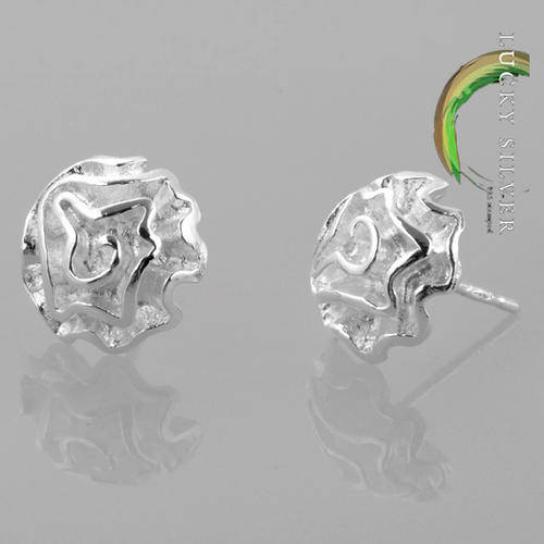 Delicate Silver Rose Stud Earrings
