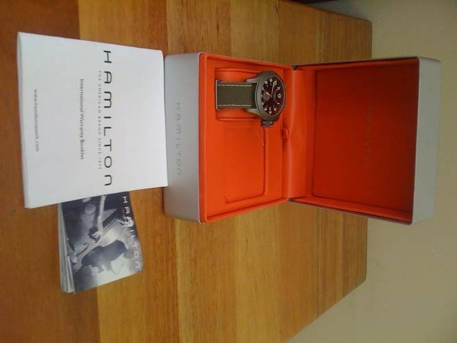 HAMILTON KHAKHI GENTS WATCH: MODEL: H77445533: WITH MANUALS, PRACTICALL NEW