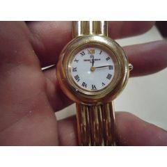 MICHEL HERBELIN WATCH FOR LADIES: GOLD PLATED WITH BOX,  MANUAL & CERTIFICATE