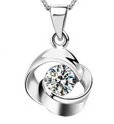 Italian Designer New Arrival 925 Sterling Silver Austrian Crystal Pendant Water Necklace
