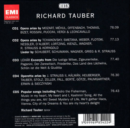 Richard Tauber - The Gentleman Tenor/Icon (5-CD Box Set)