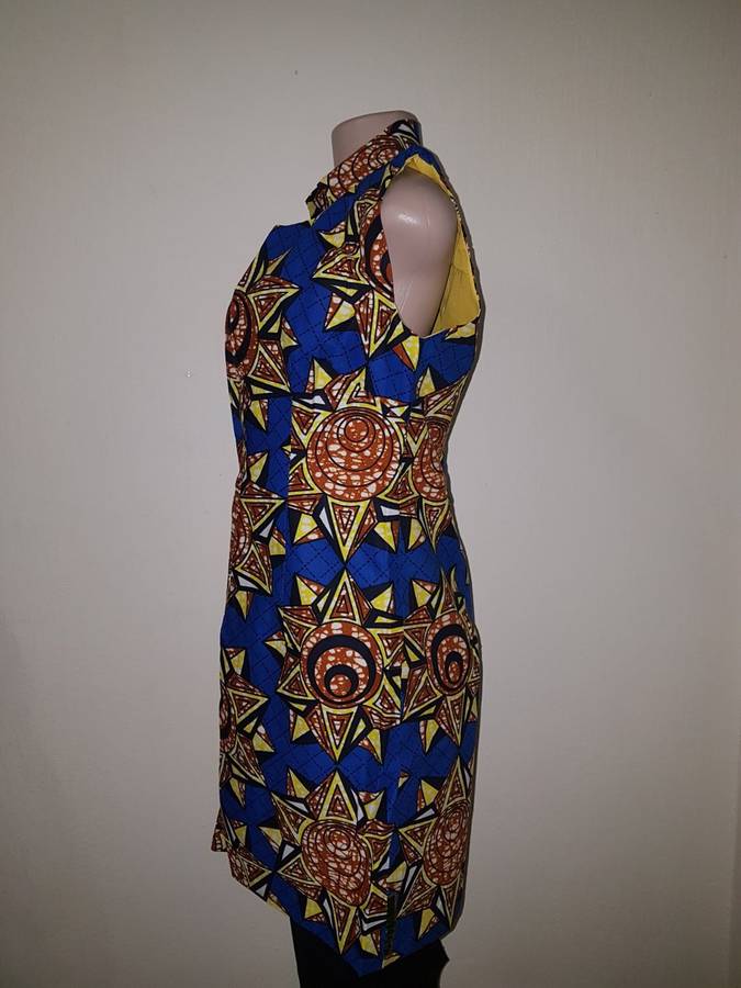 African Print Sleeveless Kimono (Ankara) by Ijay (Size: 8/S/32)