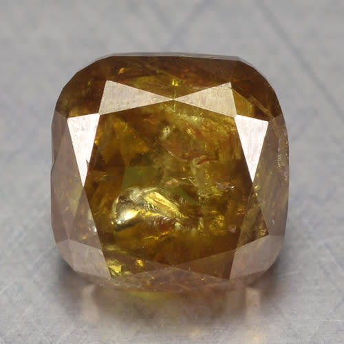 ***CERTIFIED***1.36CT NATURAL SPARKLING RARE FANCY VIVID ORANGY BROWN CUSHION CUT DIAMOND +-I2