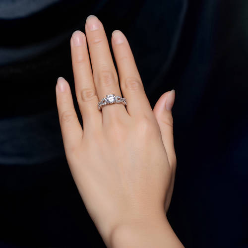 Alluring Simulated Diamond Ring with Accents