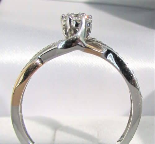 **SUPERB TWO TONE [R27639]** SWIRL DESIGN [0.350ct] DIAMOND RING [WHITE / ROSE GOLD]