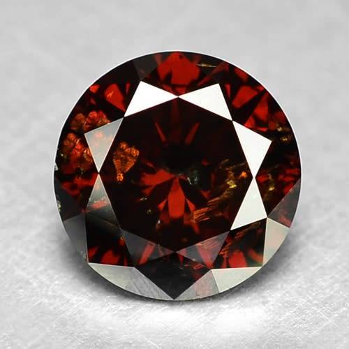 **EGL CERT COMPULSORY FEE**1.018CT NATURAL FANCY ENHANCED DEEP ORANGE COLOR ROUND CUT DIAMOND I2+-