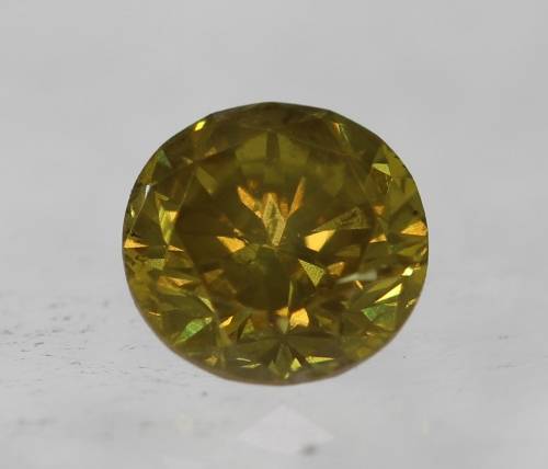 Stunning 0.28ct NATURAL ENHANCED Sparkling Rare Yellow Fancy Color Round Cut Diamond i2