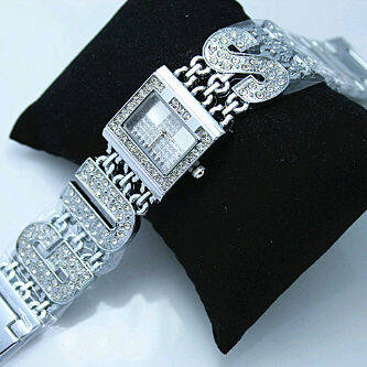 GUESS silver letter logo watch