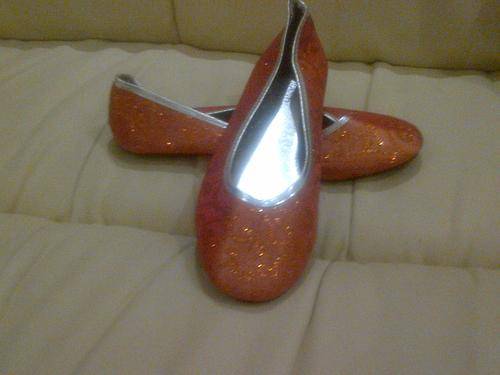 PROTOCOL ORANGE GLITTER SPARKLING LADIES PUMP - size 6