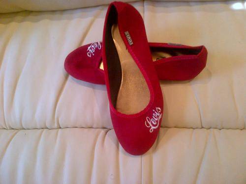 RED LEVIS STUNNING PUMP SIZE 5 - RED WITH RED EDGING