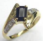 BRILLIANT 10KT YELLOW GOLD NATURAL SAPPHIRE & DIAMOND RING ***