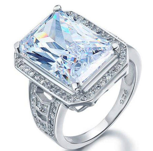 Magnificent! 8.5 Carat Cr. Cushion Cut Diamond with Accents Engagement Ring - Size7/O/17.3mm