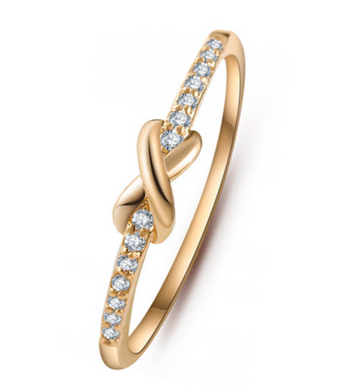 OUT OF THIS WORLD GOLD PLATED SIMULATED DIAMOND CROSS INFINITY RING SIZE 7/ 17.3MM/O
