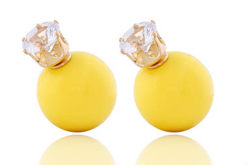 MIND-BOGGLING!! PEARL SHAPE SIMULATED DIAMOND EARRING ERV R999