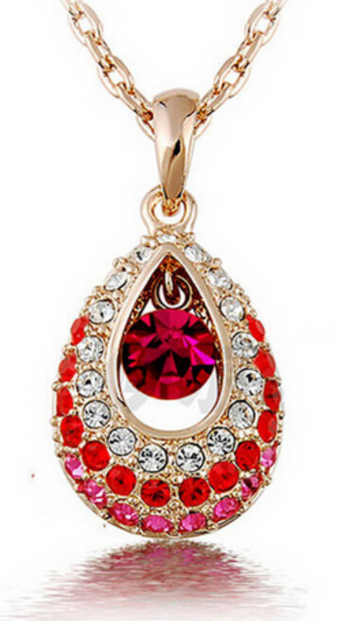 EXQUISITE!! YELLOW GOLD PLATED WITH SIMULATED DIAMOND NECKLACE