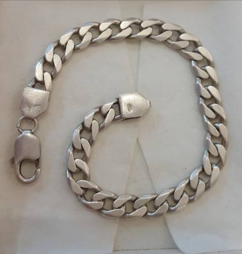 Sterling silver gents hand chain
