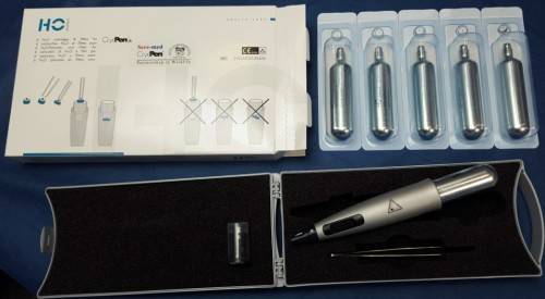 NEVER USED!!BRAND NEW!!  CRYOPEN + 6 x N2O CARTRIDGES FOR ISRAELI ONLY!!