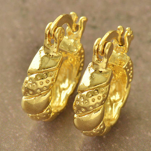 9K Yellow Gold Filled Womens Hoop Earrings