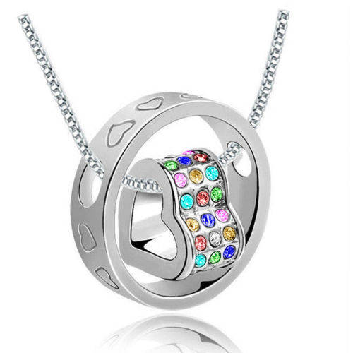 Crystal Charm Pendant Chain Necklace