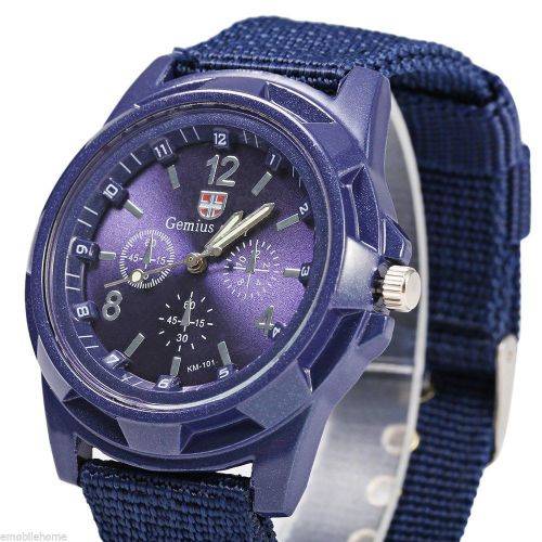 Gemius Solider Army KnittedCanvas Band Male Sport Quartz