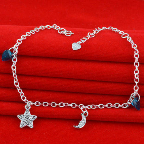 Silver crystal chain Bracelet Anklet