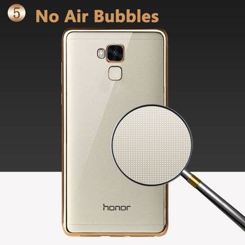 Shockproof Soft Silicone Clear Case For Huawei Mate 9 - Gold Color